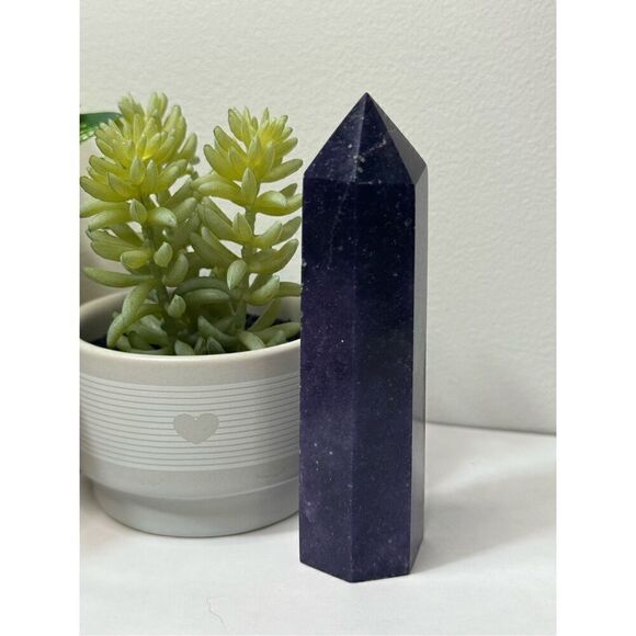 Natural Dark Lepidolite Tower - Picture 3 of 8